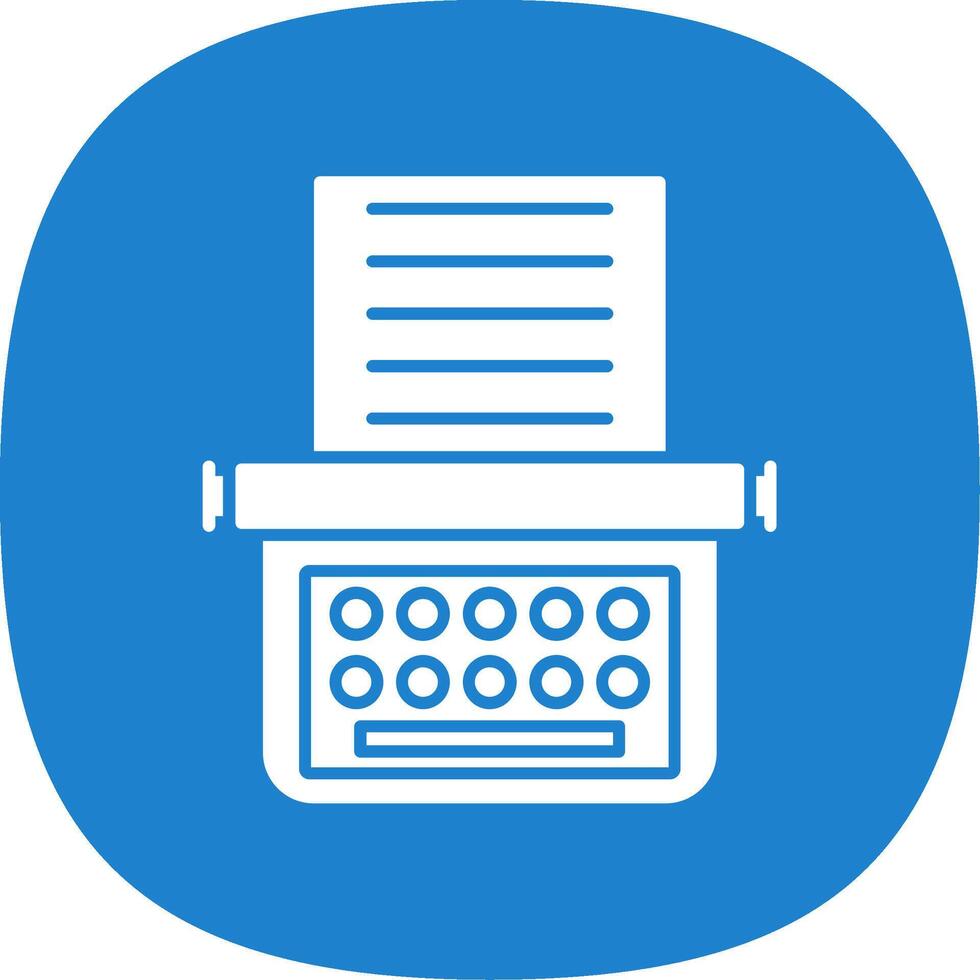 Typewriter Glyph Curve Icon vector