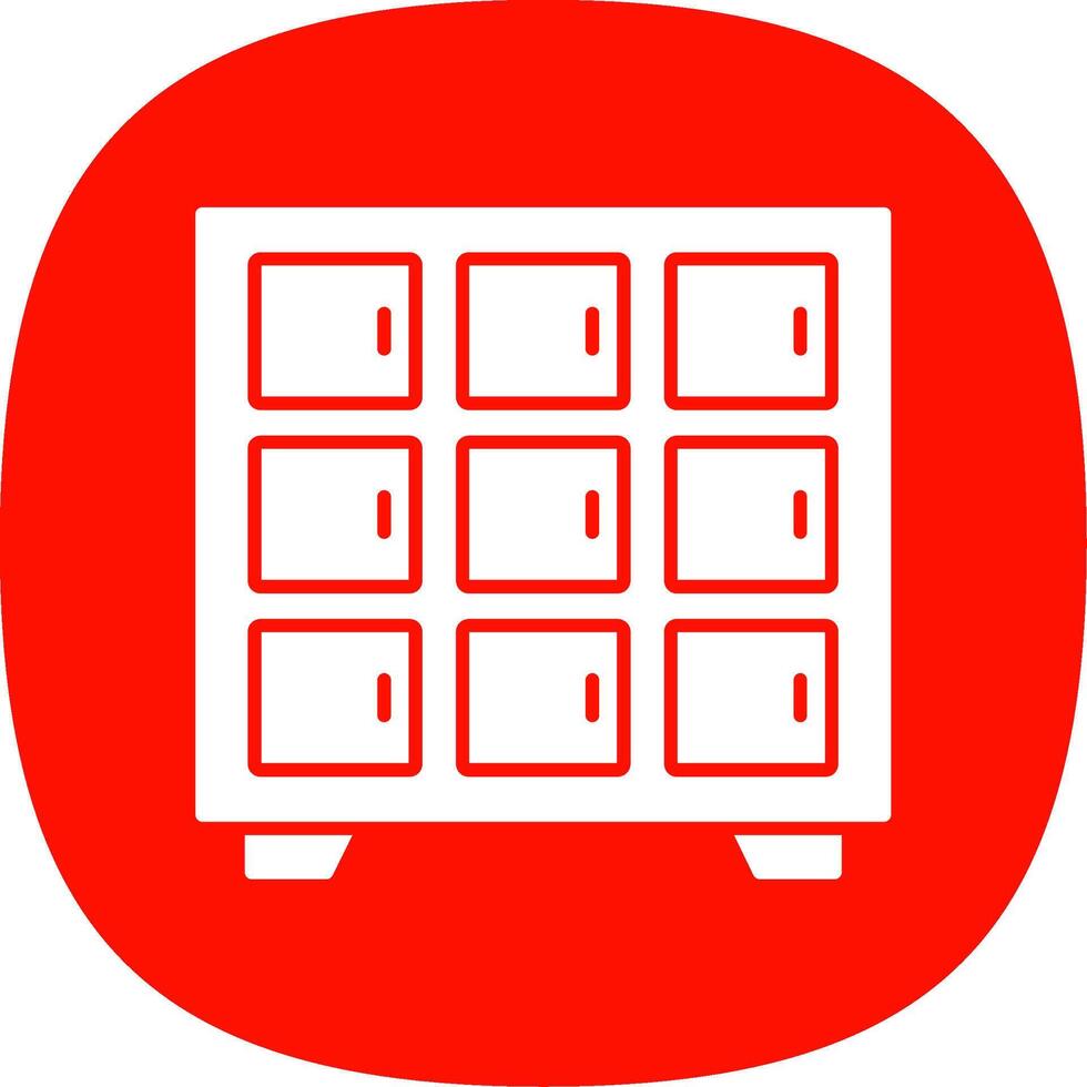 Locker Glyph Curve Icon vector