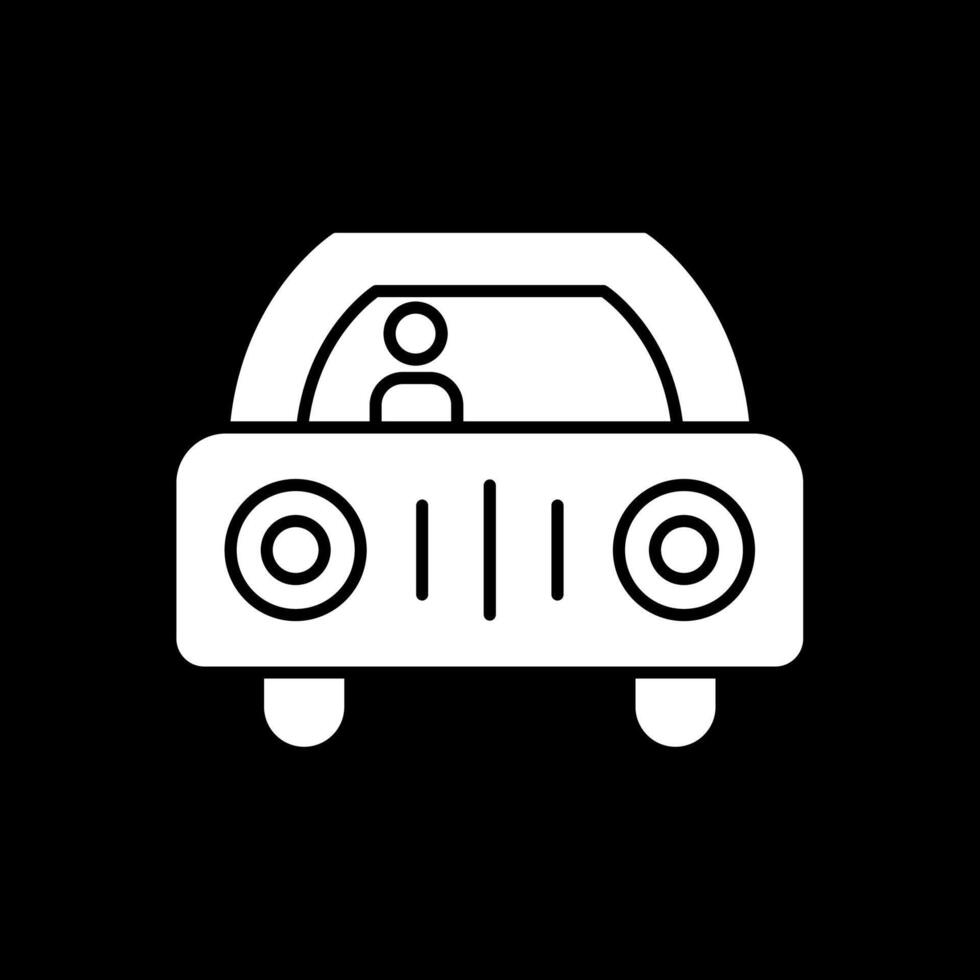 Car Glyph Inverted Icon vector