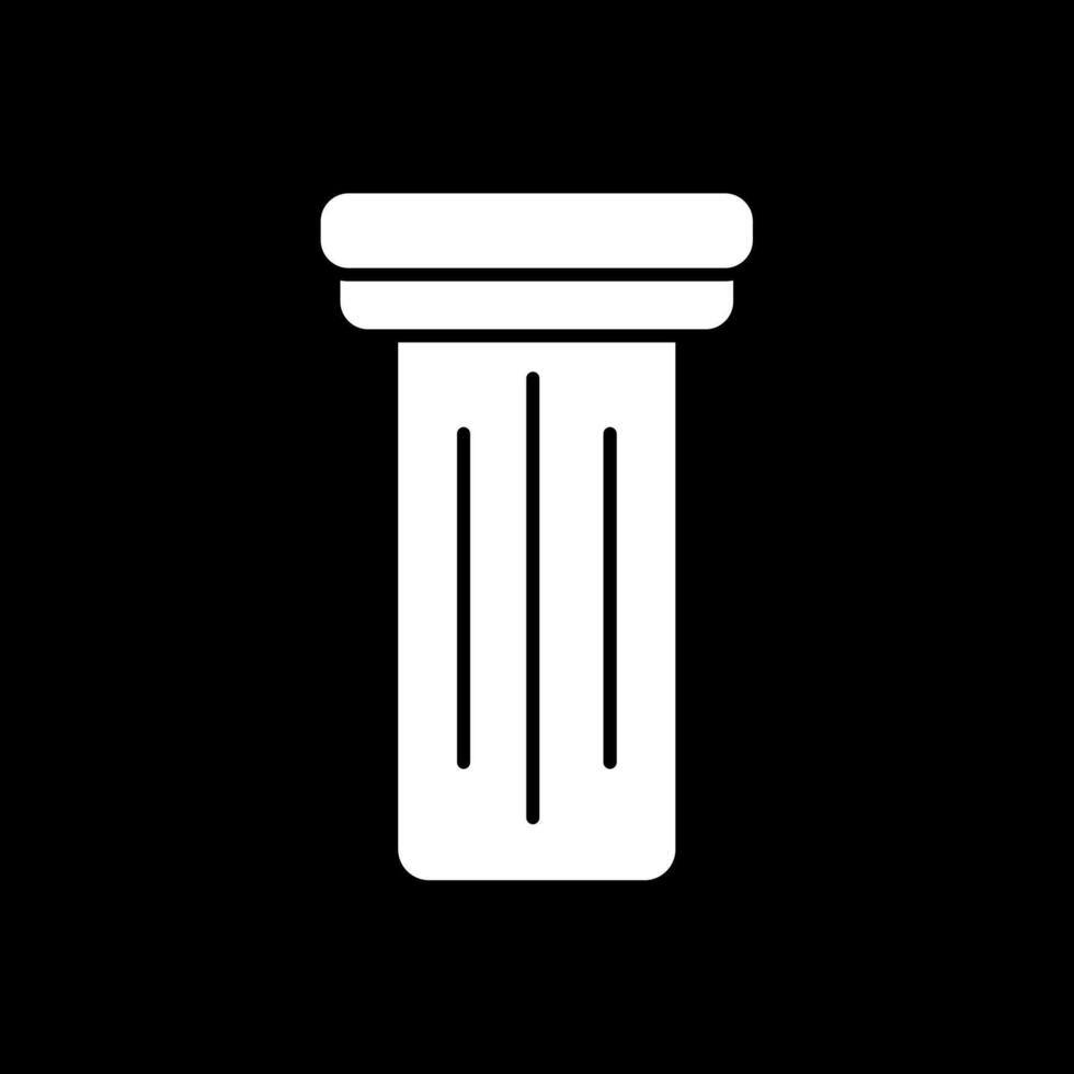 Pillar Glyph Inverted Icon vector