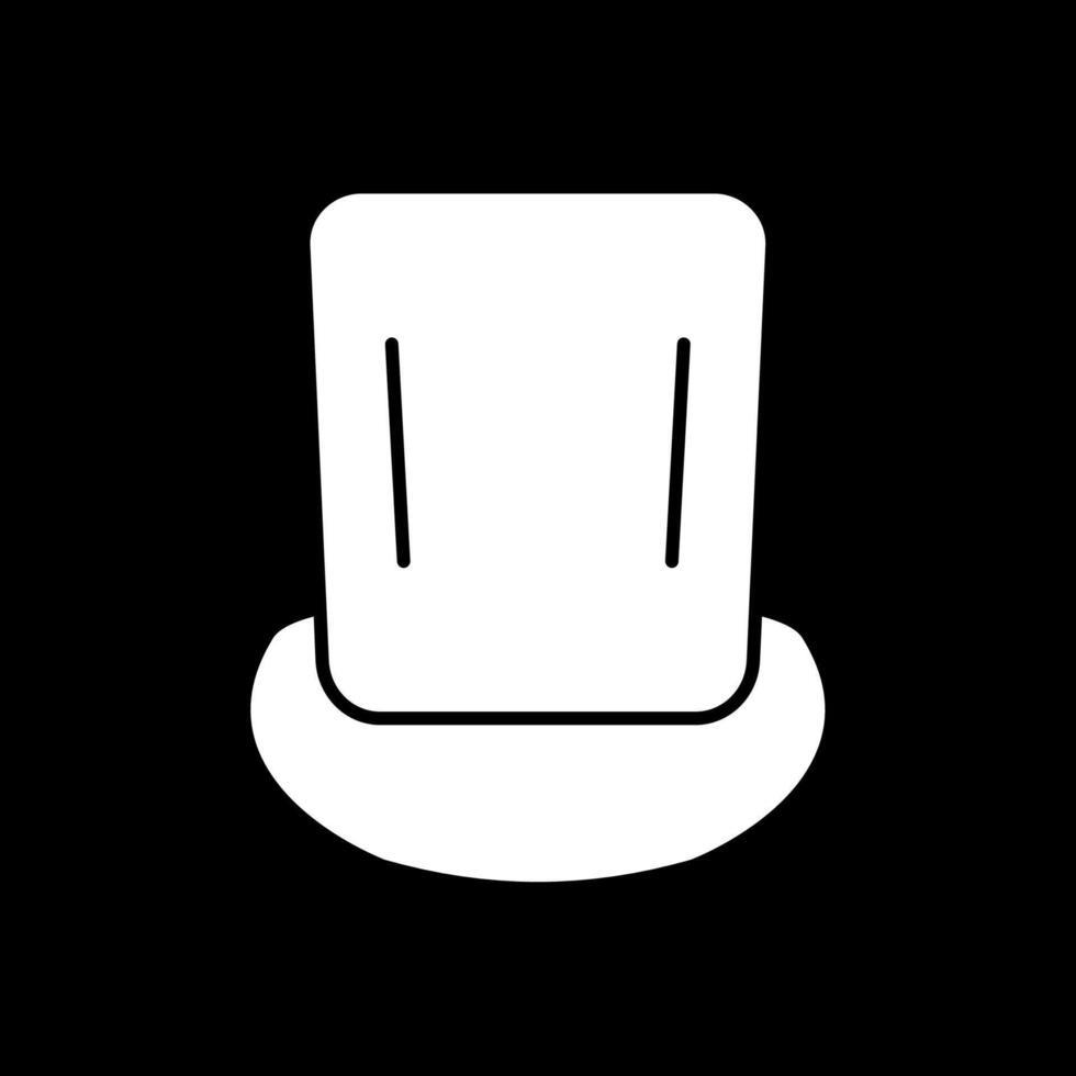 Top Hat Glyph Inverted Icon vector