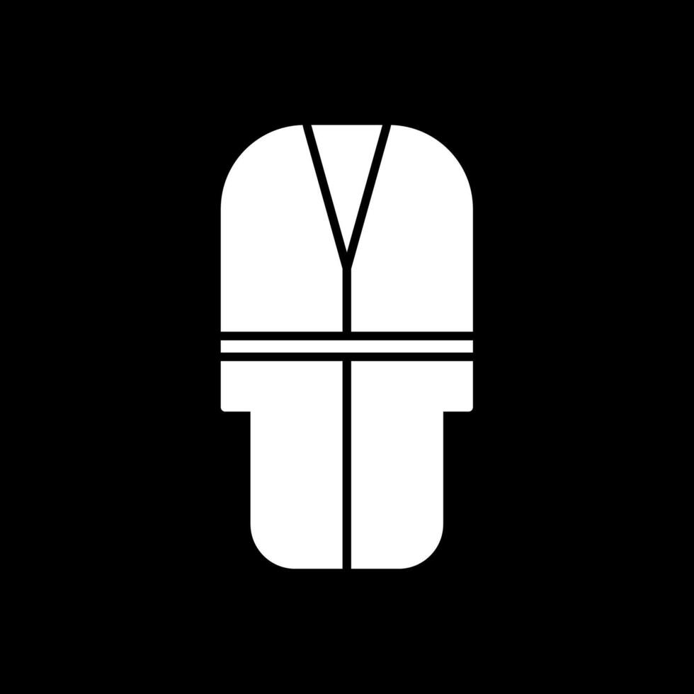 Bath Robe Glyph Inverted Icon vector