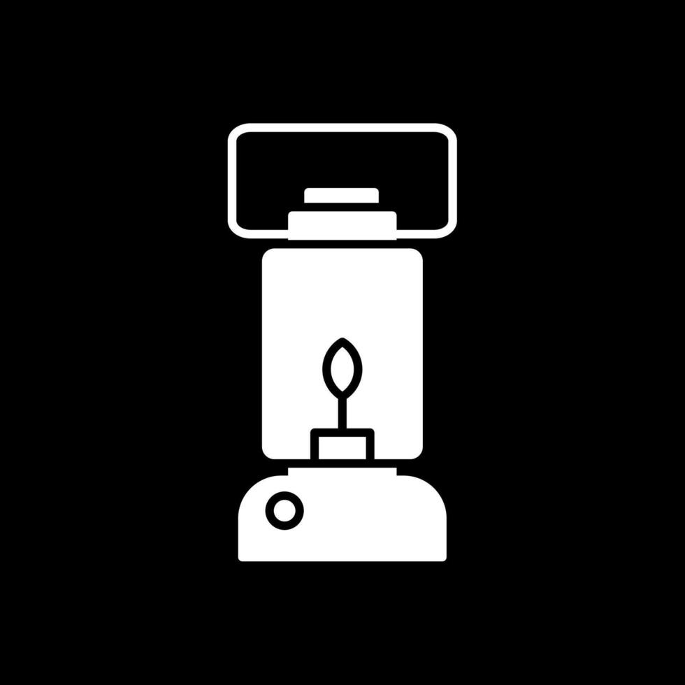 Oil Lamp Glyph Inverted Icon vector