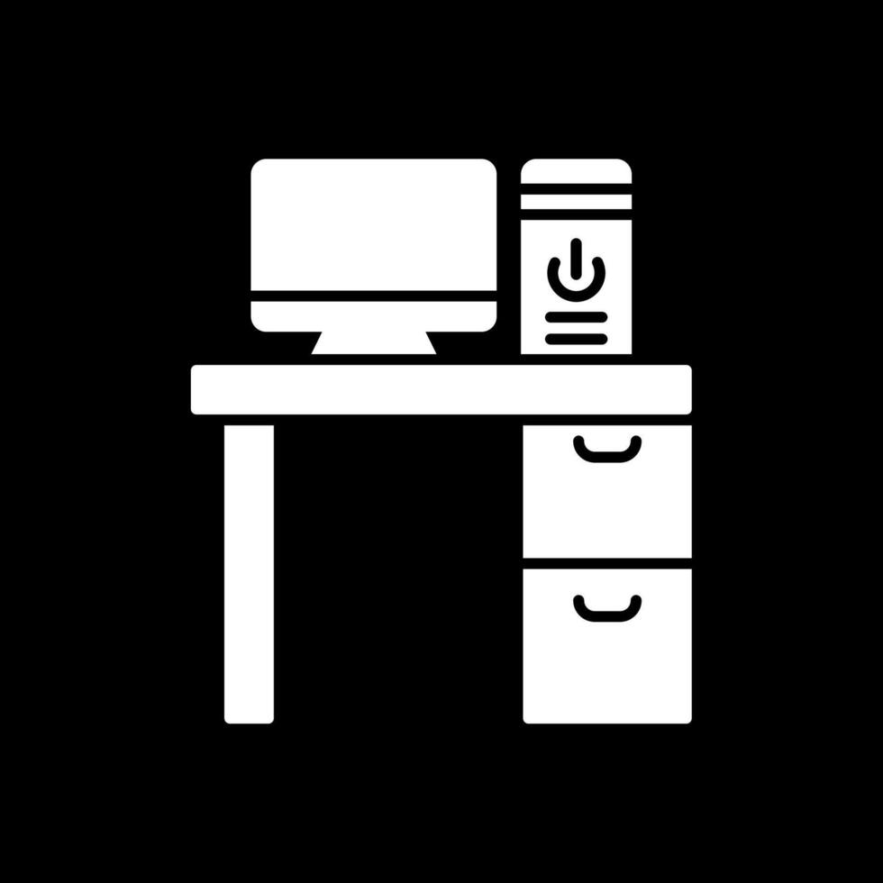 Table Glyph Inverted Icon vector