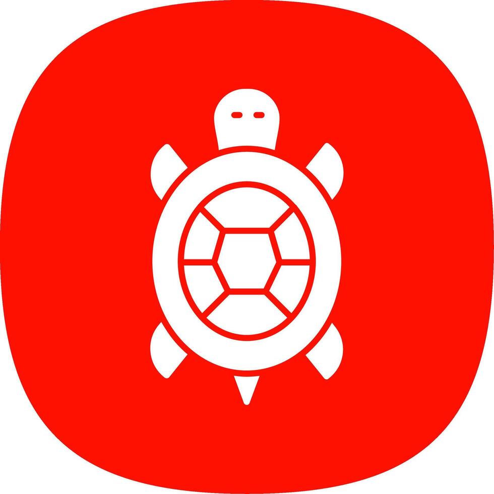 Tortuga glifo curva icono vector