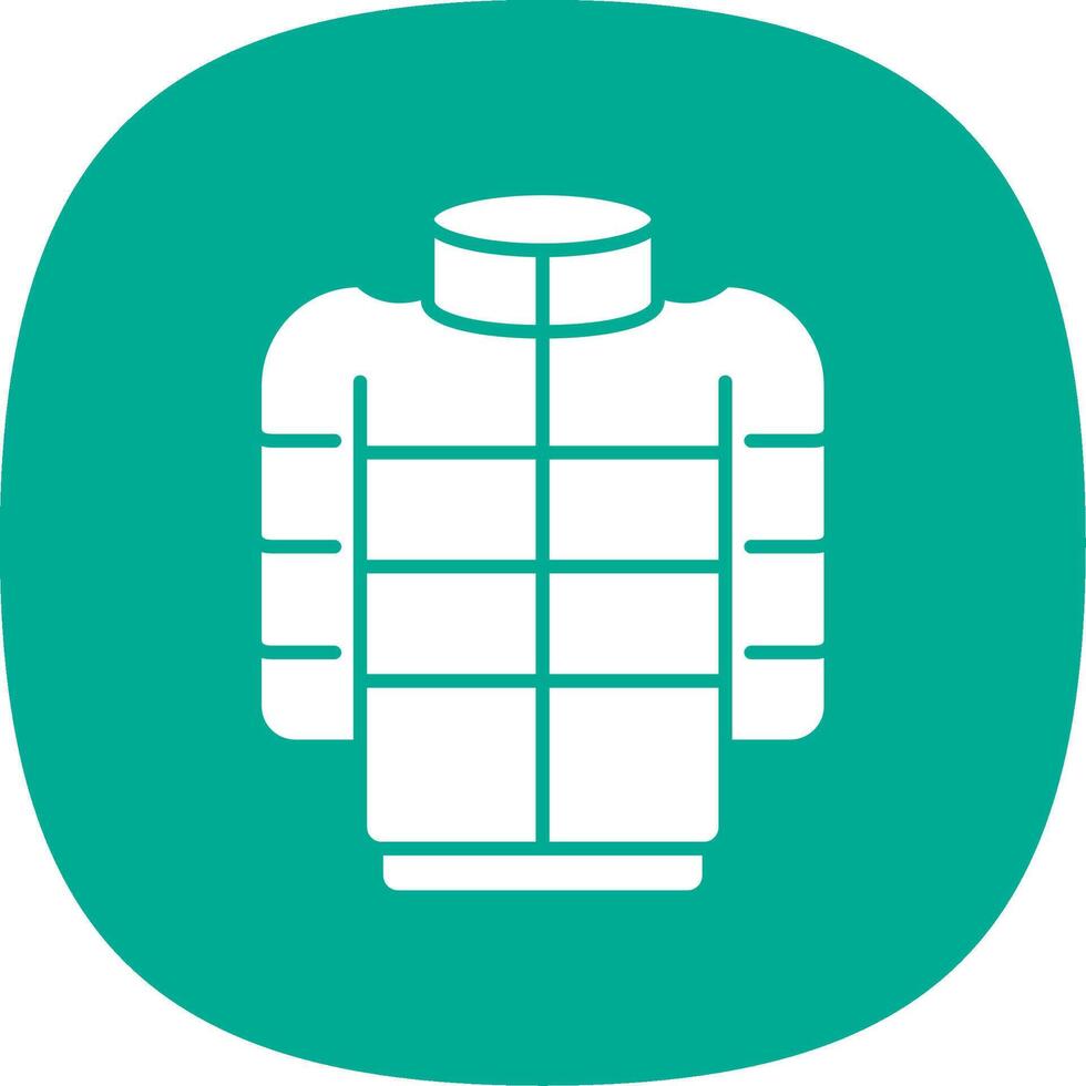 Puffer Coat Glyph Curve Icon vector