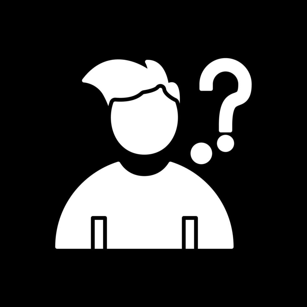 Question Glyph Inverted Icon vector