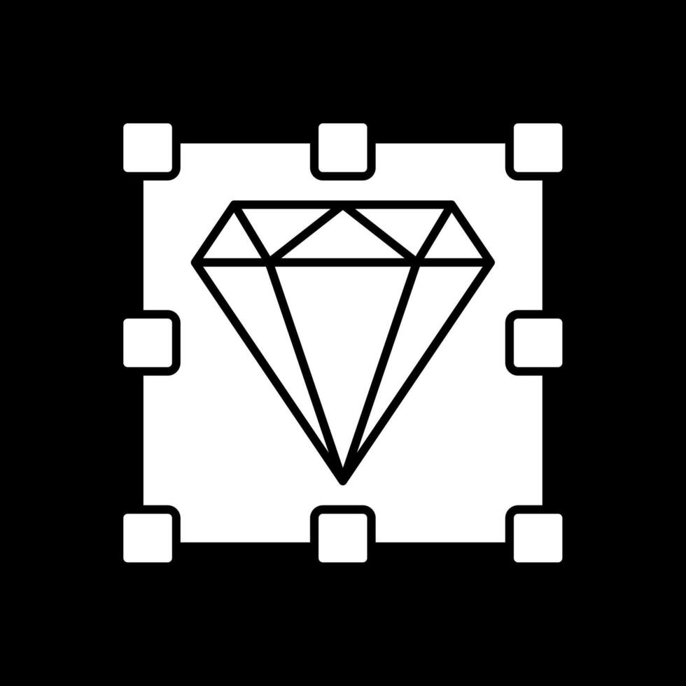 icono de glifo de diamante invertido vector