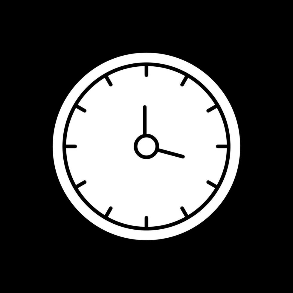 Clock Glyph Inverted Icon vector