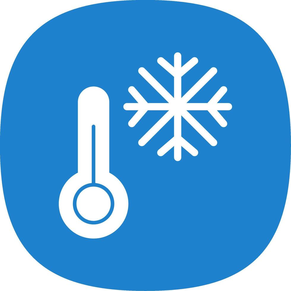 Cold Glyph Curve Icon vector