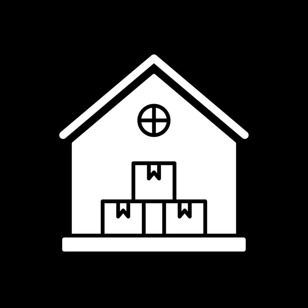 Warehouse Glyph Inverted Icon vector