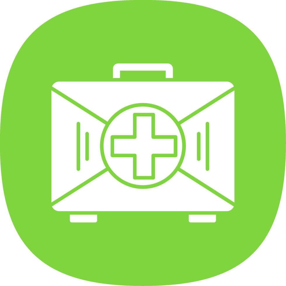 First Aid Kit Glyph Curve Icon vector