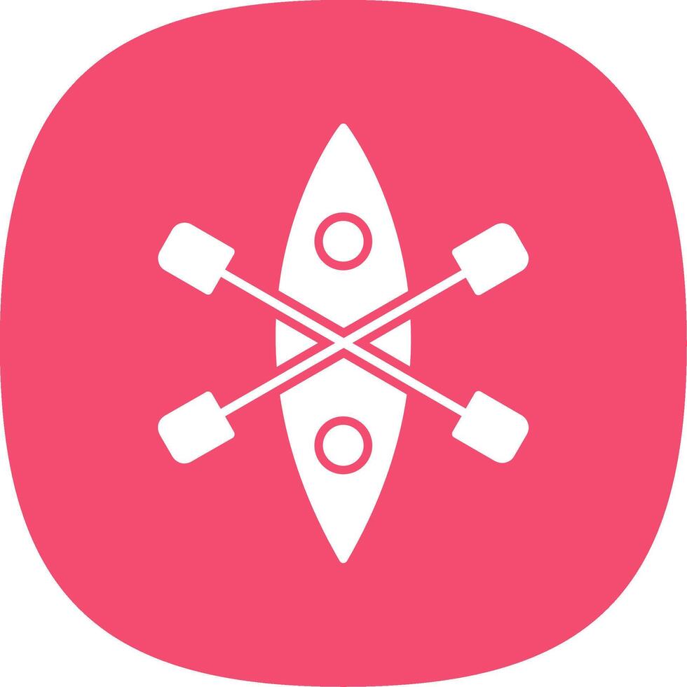 Kayak Glyph Curve Icon vector