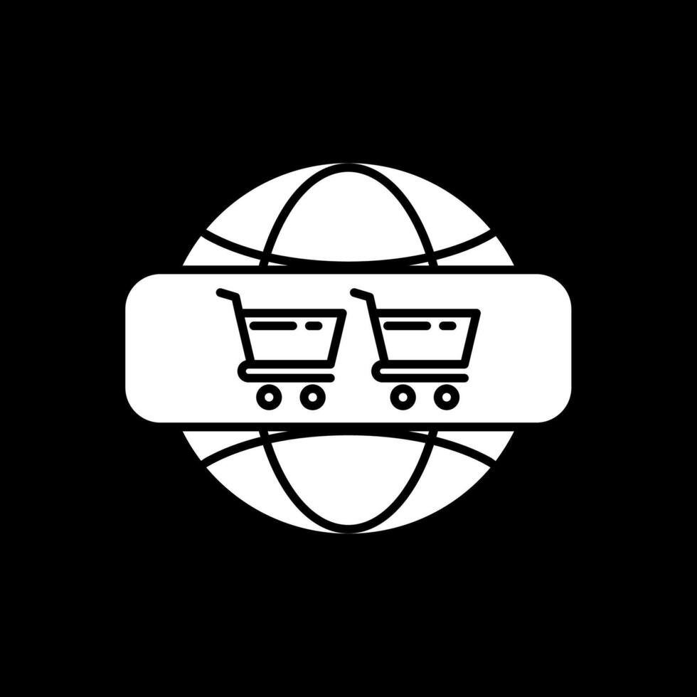 Online Shoping Glyph Inverted Icon vector