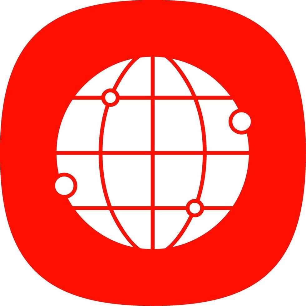 World Glyph Curve Icon vector