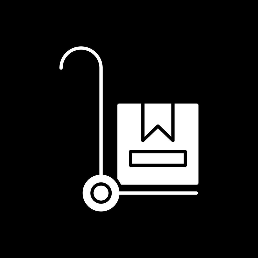 Trolley Glyph Inverted Icon vector
