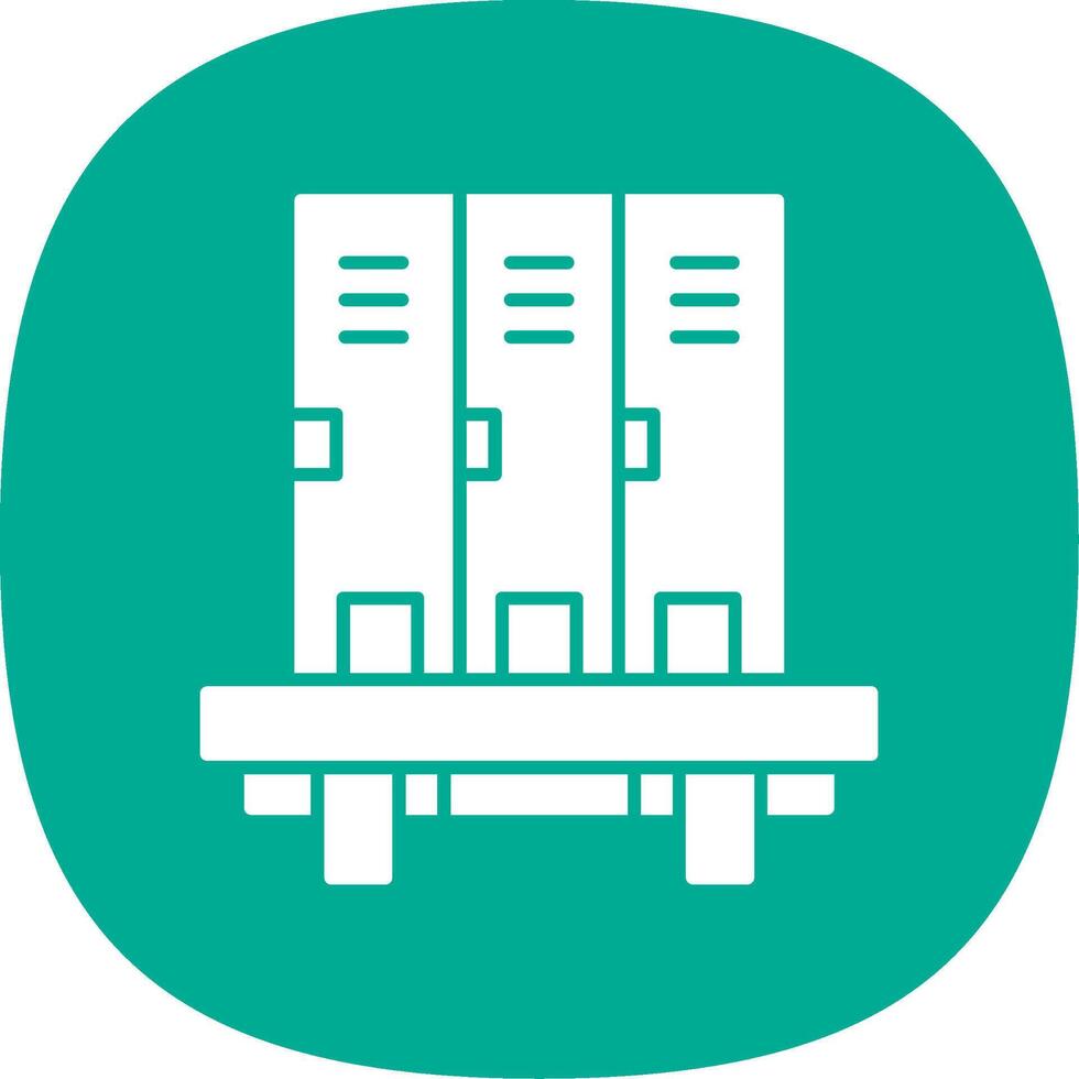 Lockers Glyph Curve Icon vector
