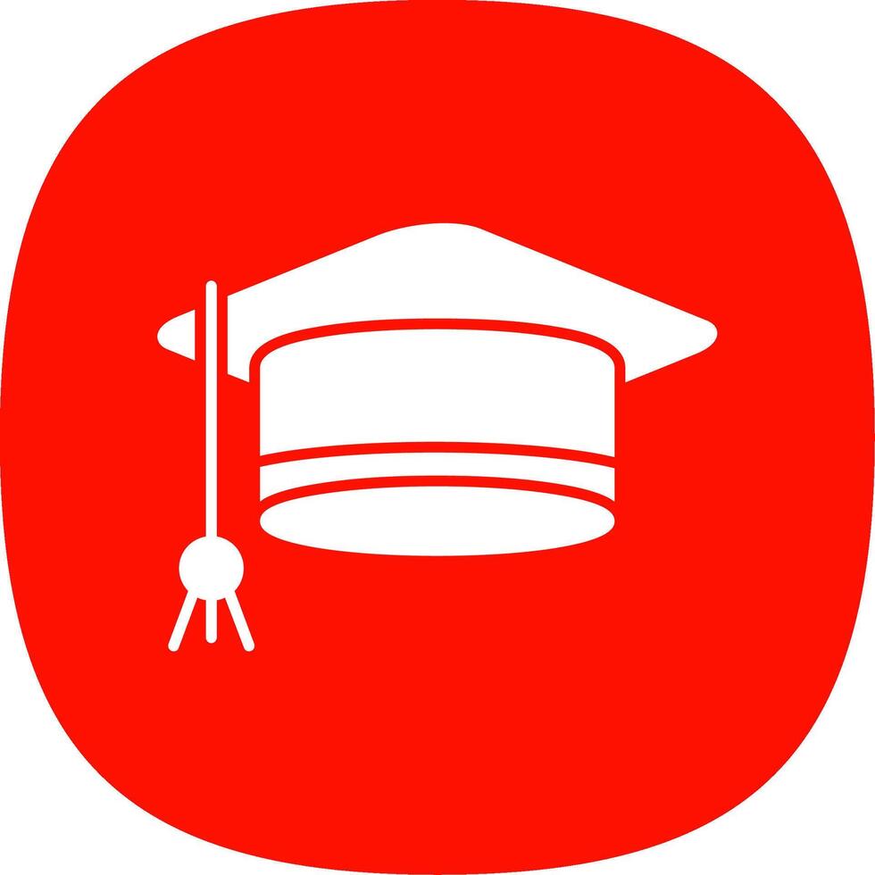 Mortarboard Glyph Curve Icon vector