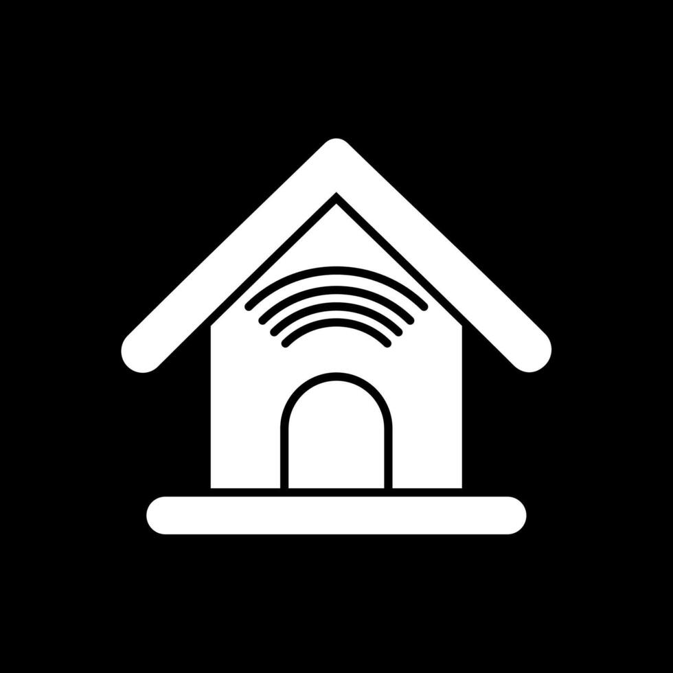 Smart Home Glyph Inverted Icon vector