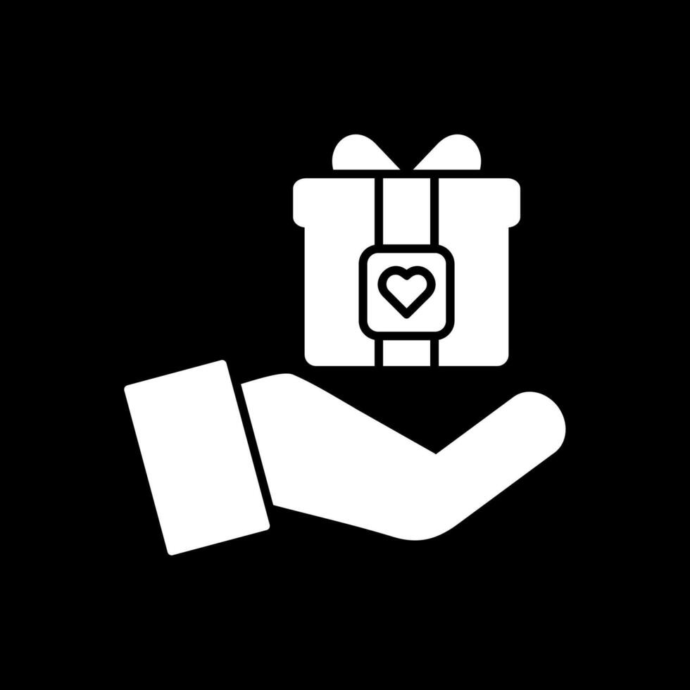 Gift Glyph Inverted Icon vector