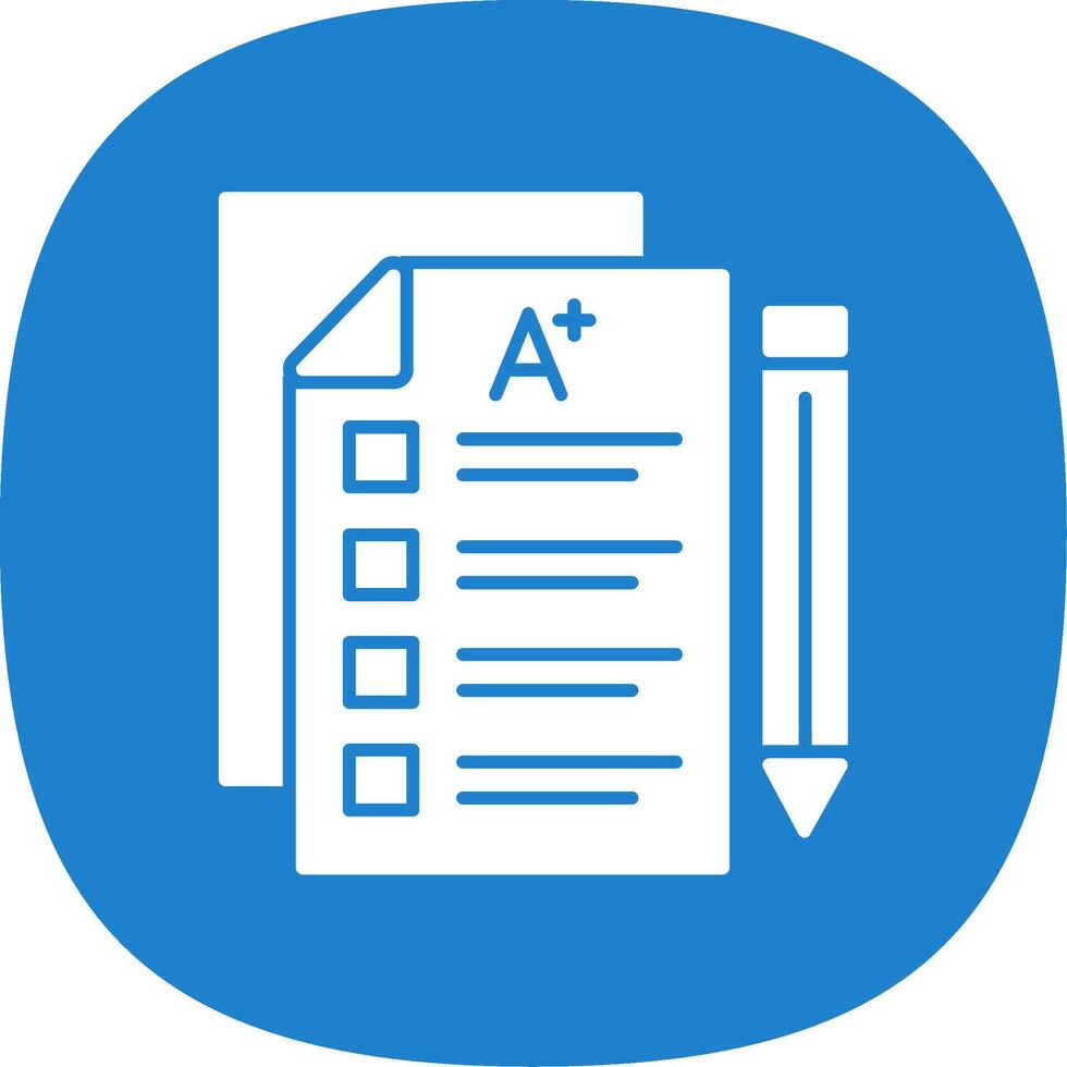 Exam Glyph Curve Icon vector
