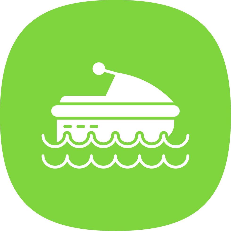 Jet Ski Glyph Curve Icon vector