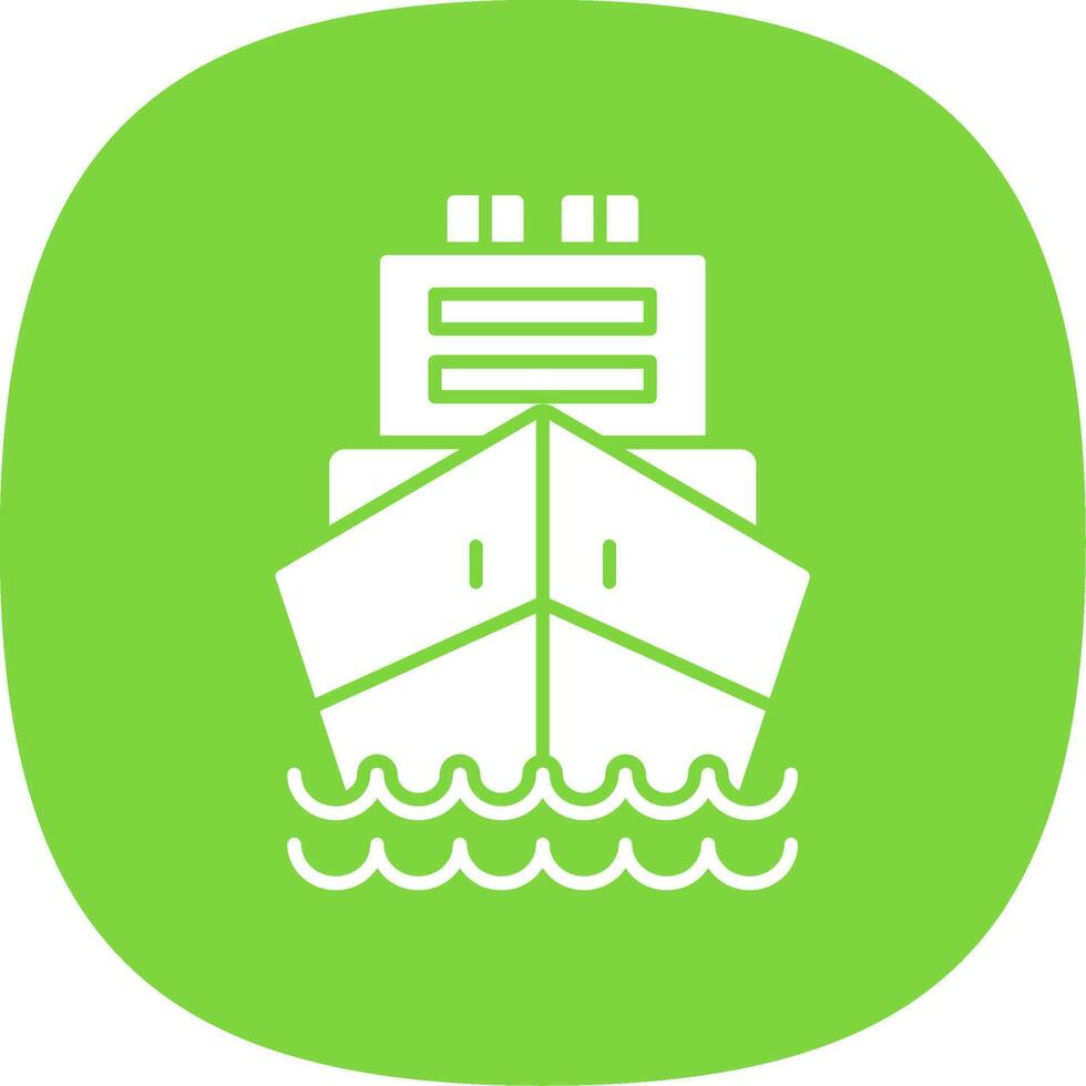 Logistics Ship Glyph Curve Icon vector