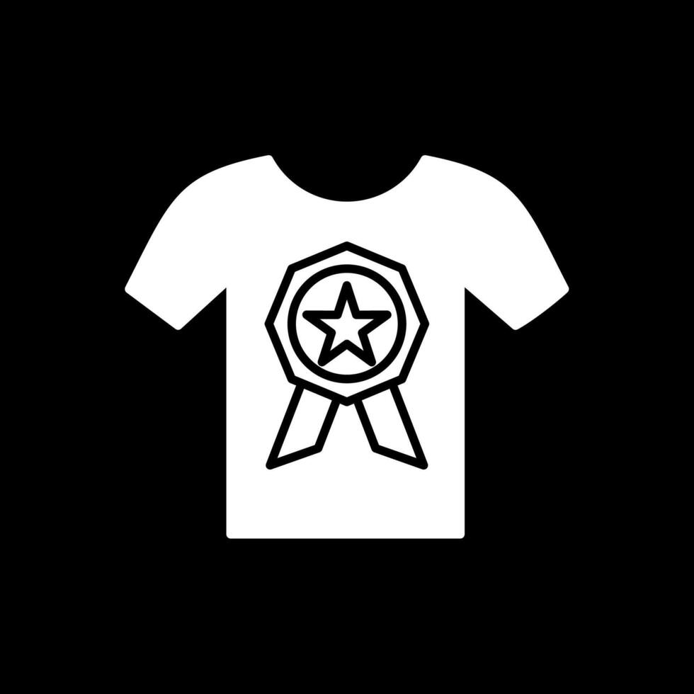 icono de glifo de camiseta invertida vector