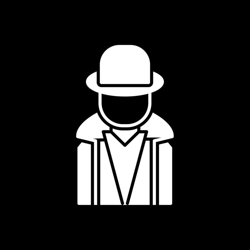 Hacker Glyph Inverted Icon vector