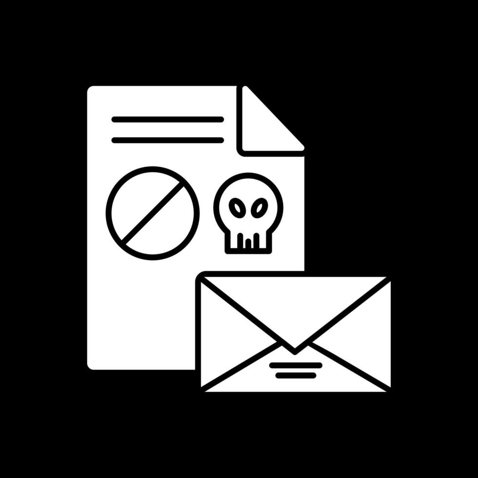 Spam Glyph Inverted Icon vector