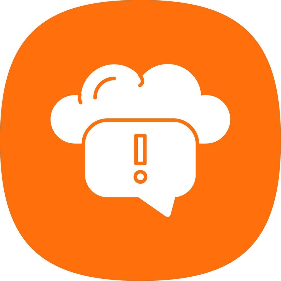 Cloud Messaging Glyph Curve Icon vector