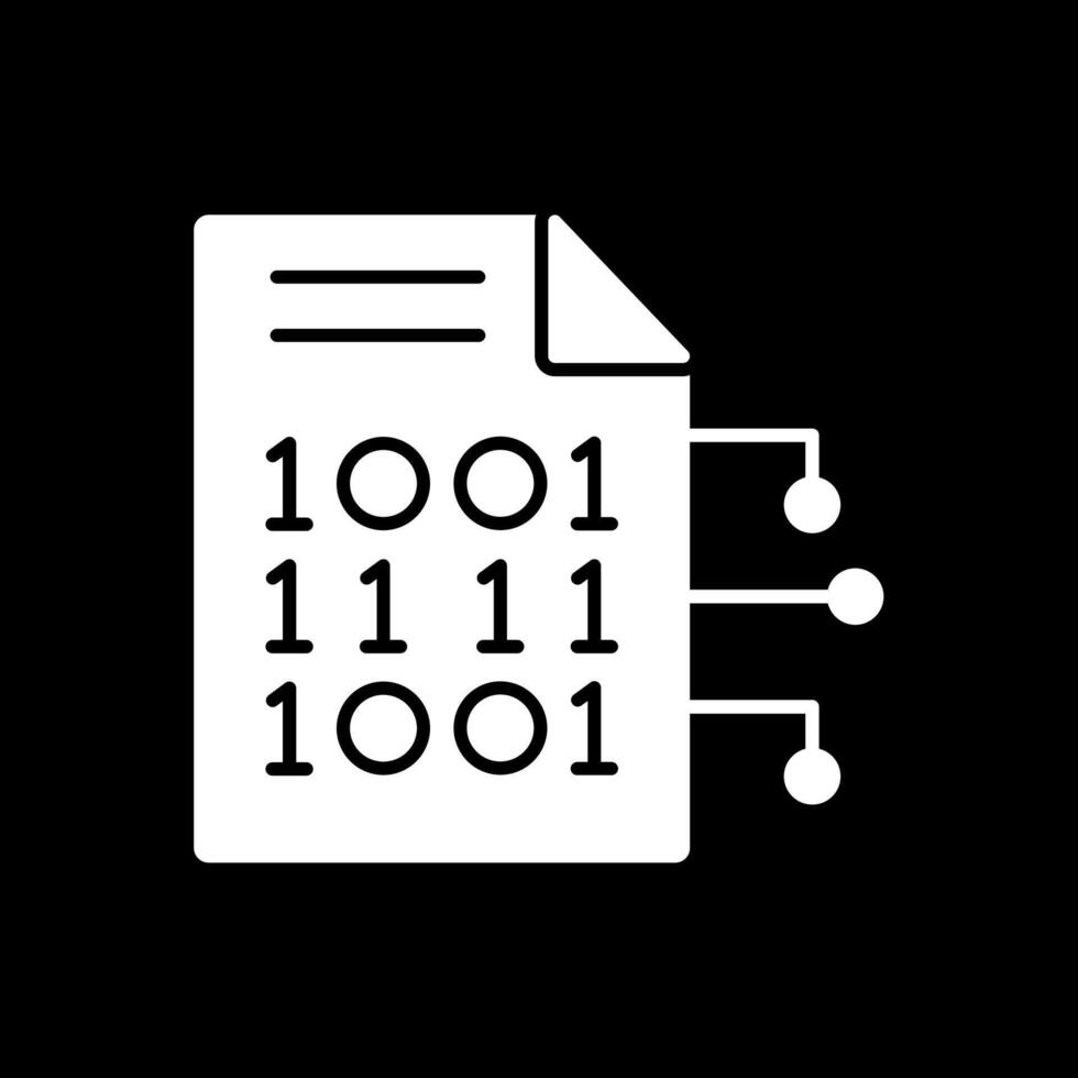Encryption Data Glyph Inverted Icon vector