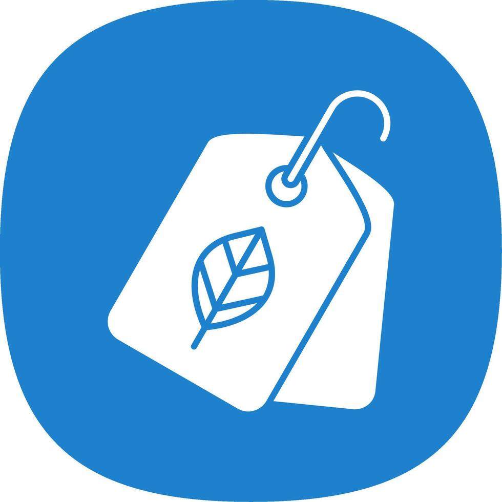 Eco Tag Glyph Curve Icon vector