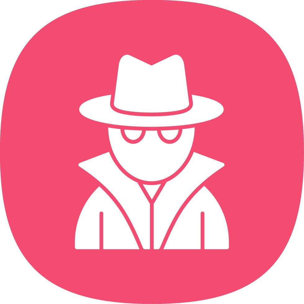 Criminal Glyph Curve Icon vector