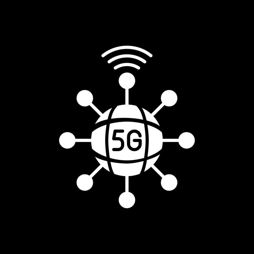 Connection Glyph Inverted Icon vector