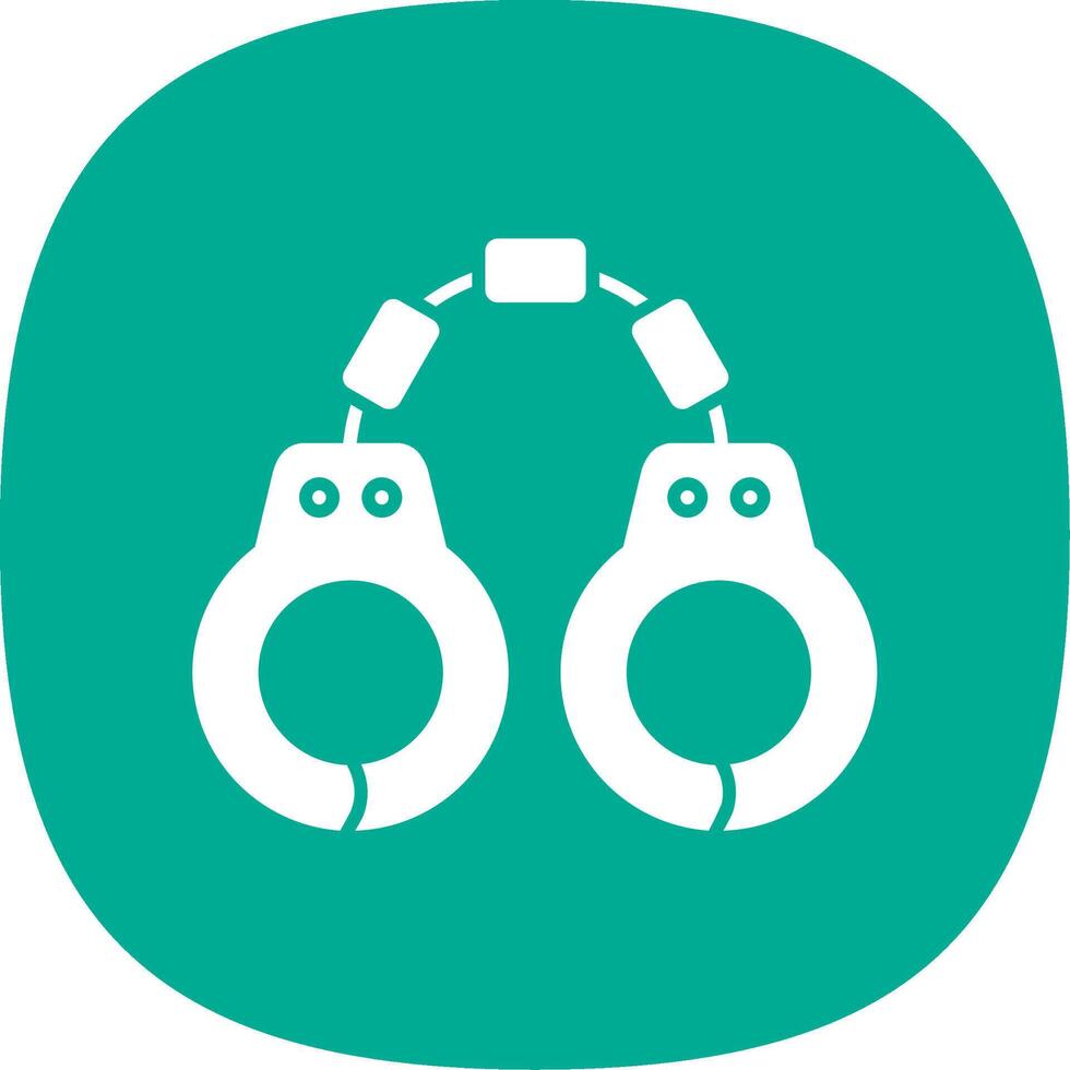 Handcuffs Glyph Curve Icon vector