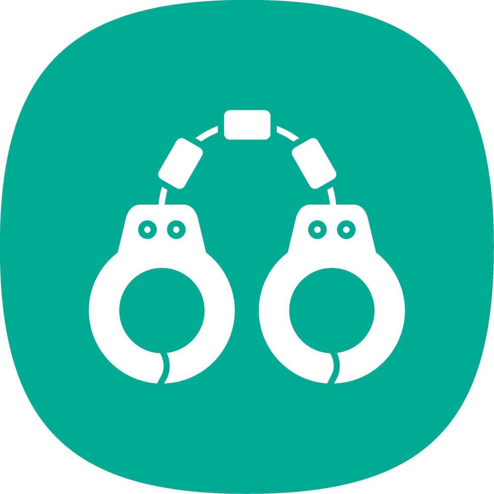 Handcuffs Glyph Curve Icon vector