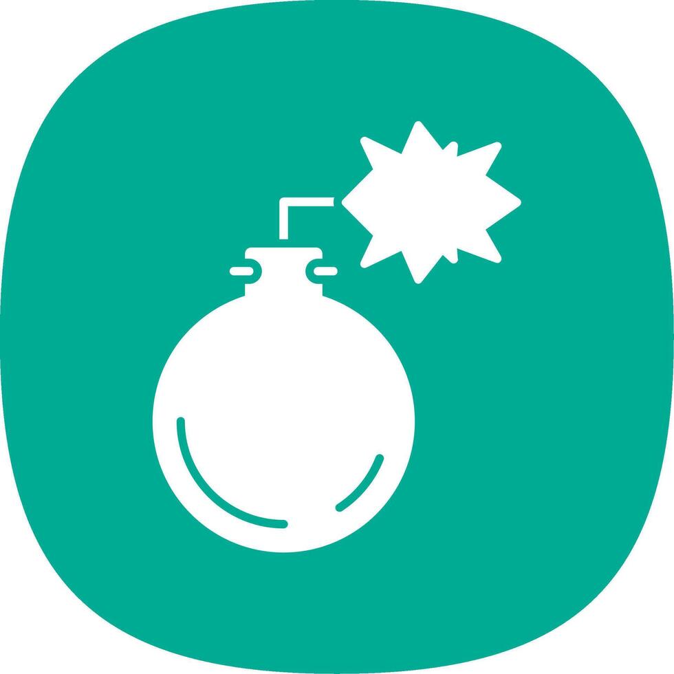 Bomb Glyph Curve Icon vector