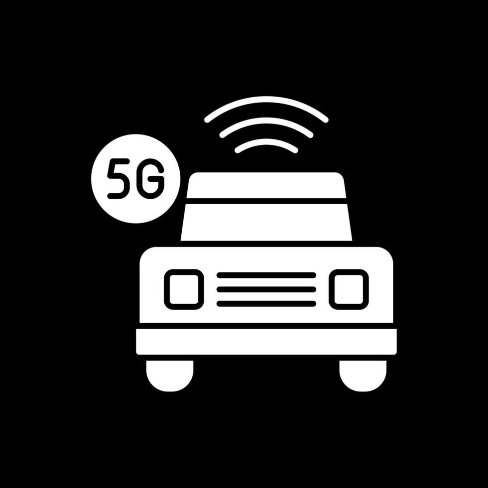 Smart Car Glyph Inverted Icon vector