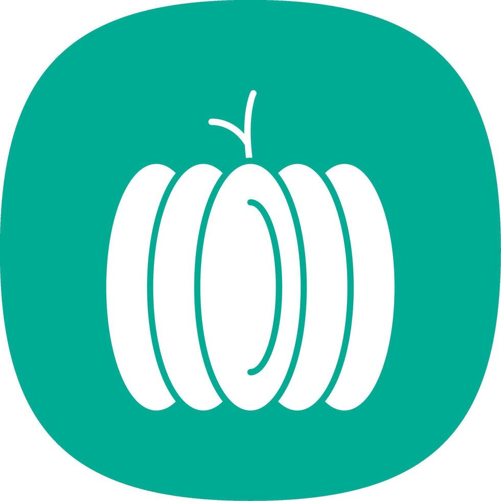 Pumpkin Glyph Curve Icon vector