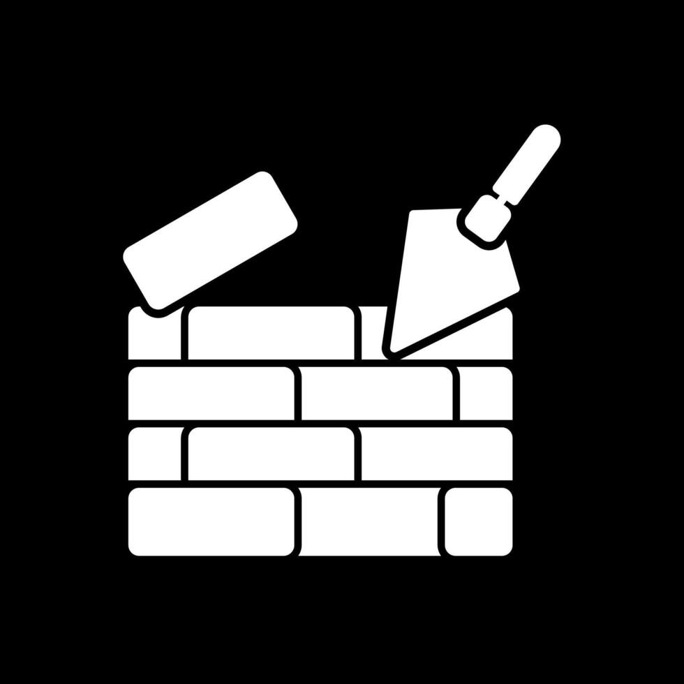 Brickwall Glyph Inverted Icon vector