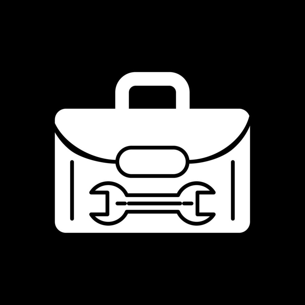 Tool Box Glyph Inverted Icon vector