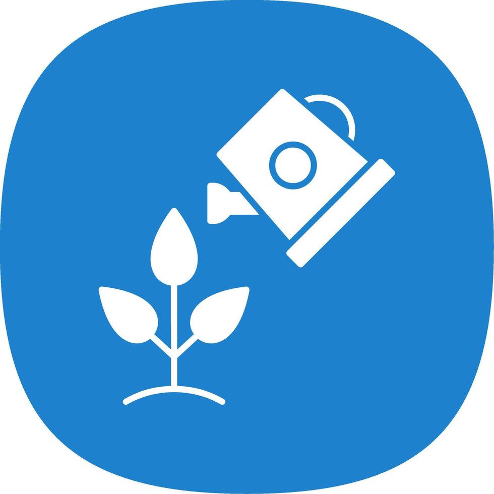 Watering Plants Glyph Curve Icon vector
