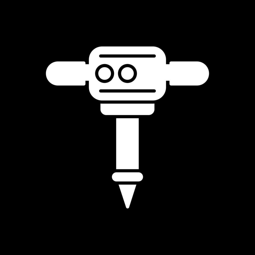 Jackhammer Glyph Inverted Icon vector