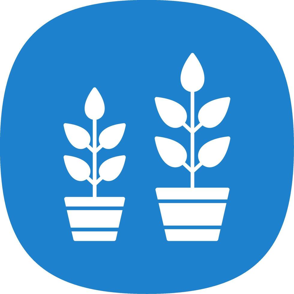 Grow Plant Glyph Curve Icon vector