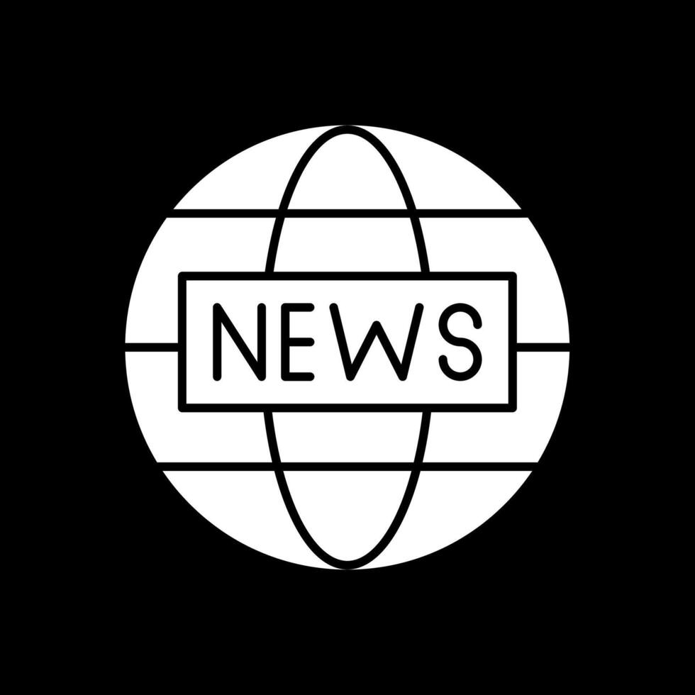 News Report Glyph Inverted Icon vector