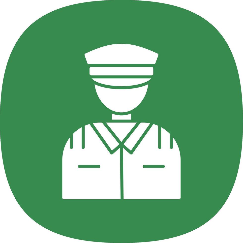Pilot Glyph Curve Icon vector