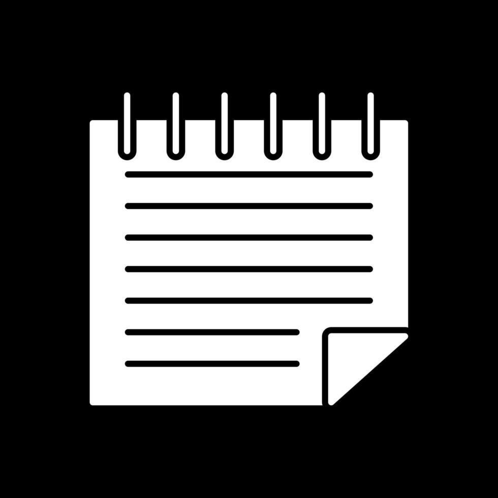 Notes Glyph Inverted Icon vector