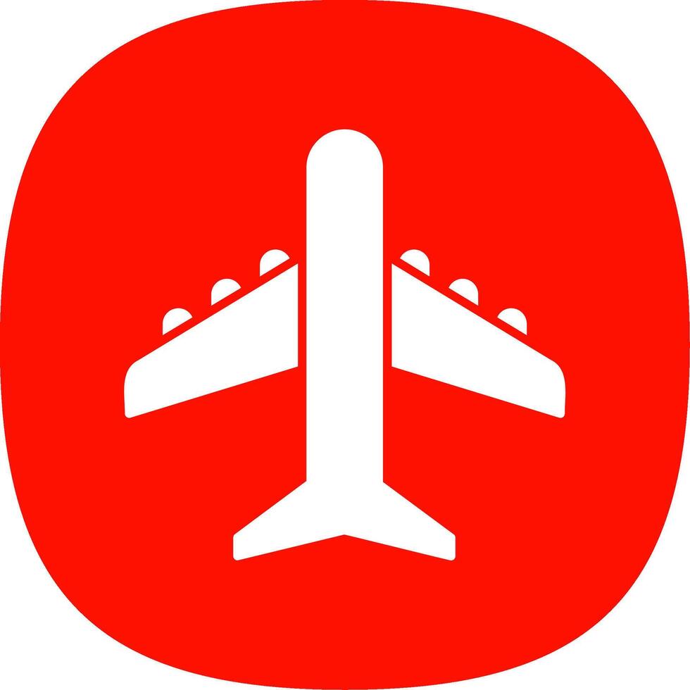 Plane Glyph Curve Icon vector