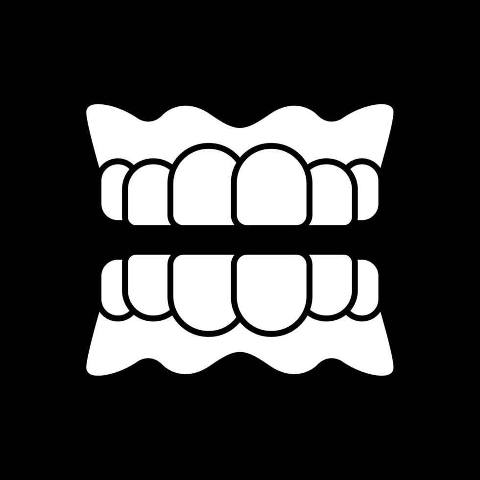 Denture Glyph Inverted Icon vector